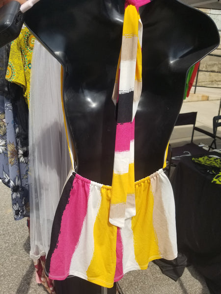 "Picasso" Romper- Yellow/Pink